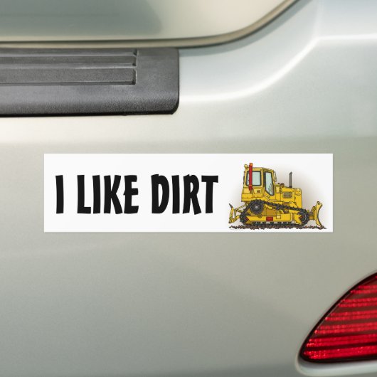 Ik hou van Dirt Big Bulldozer Dozer Bumpersticker (Op auto)
