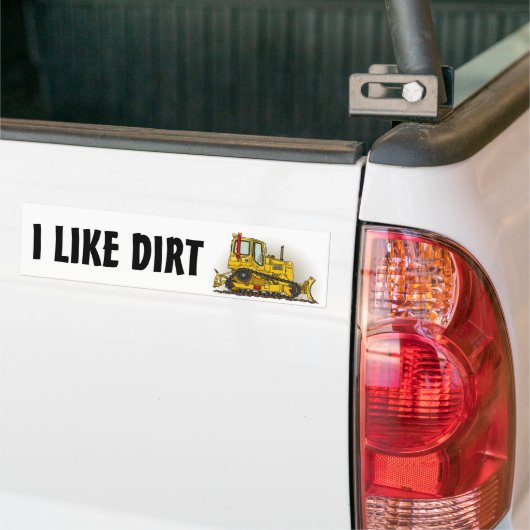 Ik hou van Dirt Big Bulldozer Dozer Bumpersticker (Op Truck)