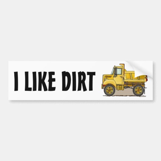 Ik hou van Dirt Little Dump Truck Bumpersticker (Voorkant)