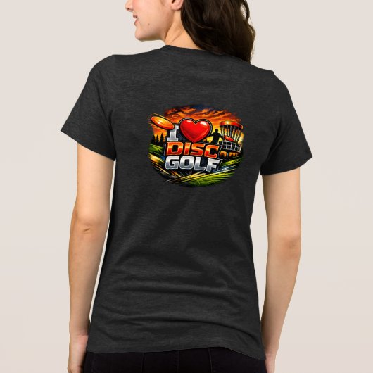Ik hou van discgolf Tri-Blend shirt (Achterkant)