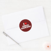 IK HOU VAN DISCO DANSEN RONDE STICKER (Envelop)