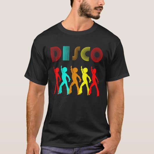 Ik hou van Disco Retro  Dancing Party 70s 80s D T-shirt (Voorkant)