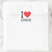 Ik hou van disco vierkante sticker (Tas)
