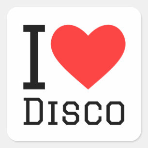 Ik hou van disco vierkante sticker