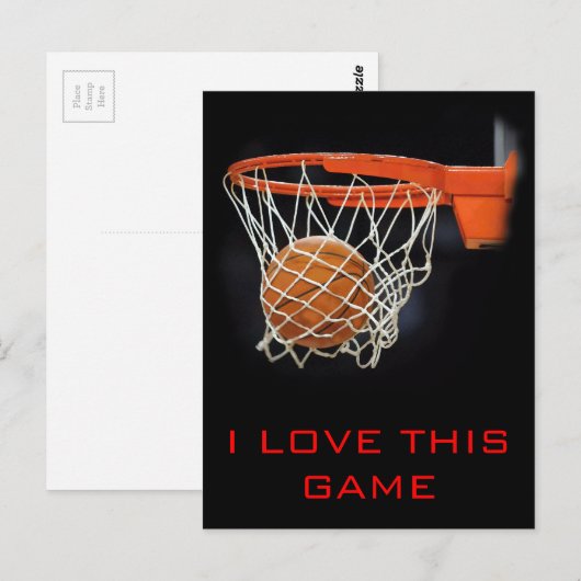 Ik hou van dit spel basketbal Briefkaart (Voorkant / Achterkant)