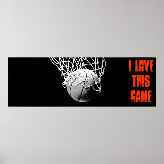 Ik hou van dit spel - Basketbal Panoramic Poster (Voorkant)