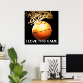 Ik hou van dit spel Basketbal Sport Motivatie Poster (Thuiskantoor)