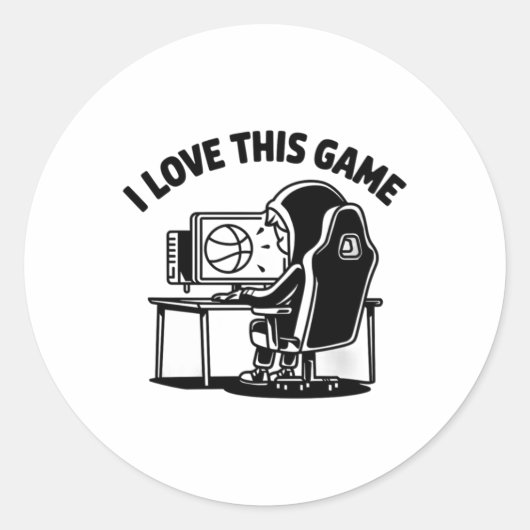 Ik hou van dit spel ronde sticker (Voorkant)