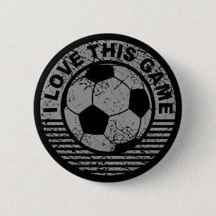 Ik hou van dit spel - voetbal/football-grunge ronde button 5,7 cm