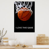 Ik hou van dit spelletje close-up Basketball Poste Poster (Keuken)