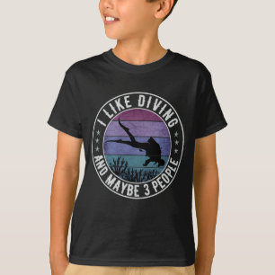 IK HOU VAN DIVEREN EN MISSCHIEN 3 MENSEN DIVER GIF T-SHIRT