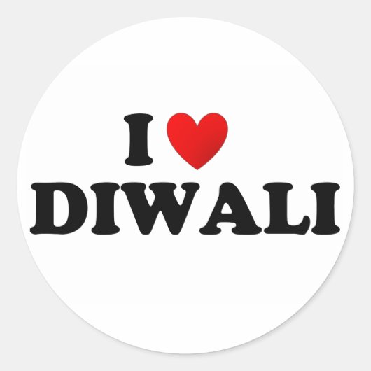 Ik hou van diwali ronde sticker (Voorkant)