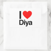 Ik hou van diya rechthoekige sticker (Tas)
