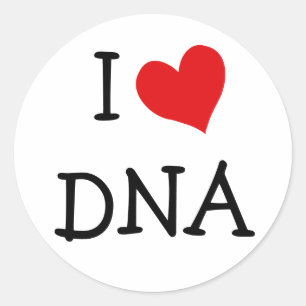 Ik hou van DNA Ronde Sticker