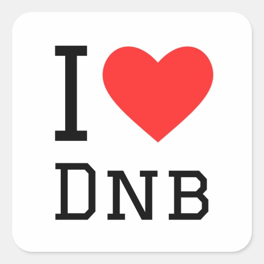 Ik hou van dnb vierkante sticker (Voorkant)