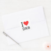 Ik hou van dnb vierkante sticker (Envelop)