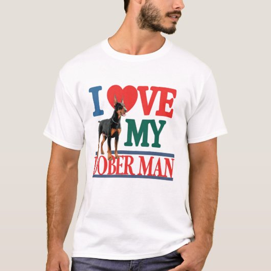 Ik hou van Doberman Dog T-shirt (Voorkant)