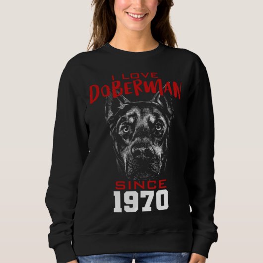 Ik hou van dobermann sinds 1970 trui (Voorkant)