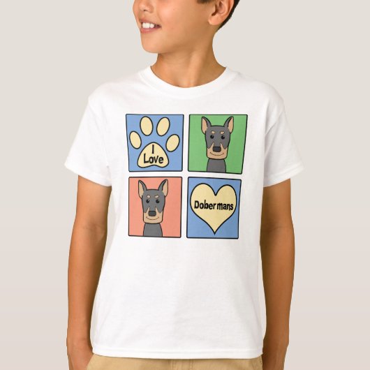 Ik hou van Dobermans T-shirt (Voorkant)