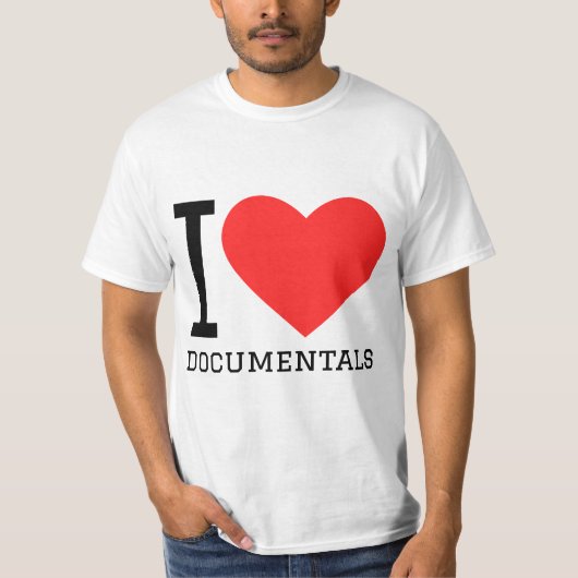 Ik hou van documentaires t-shirt (Voorkant)
