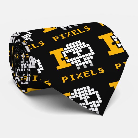 Ik hou van dode pixels stropdas (Opgerold)