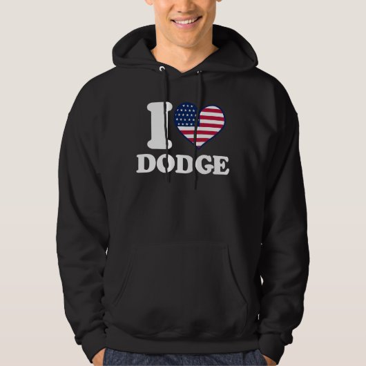 Ik hou van Dodge I hart Dodge Hoodie (Voorkant)