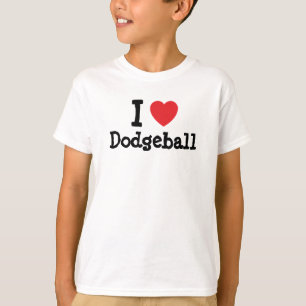 Ik hou van Dodgeball-hartaangepaste gepersonalisee T-shirt