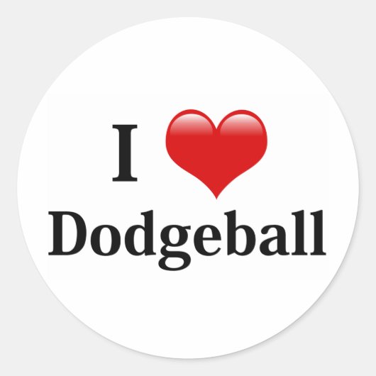 Ik hou van Dodgeball Ronde Sticker (Voorkant)