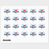 Ik hou van Dodgeball Ronde Sticker (Vel)