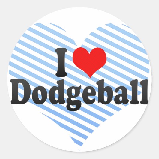 Ik hou van Dodgeball Ronde Sticker (Voorkant)