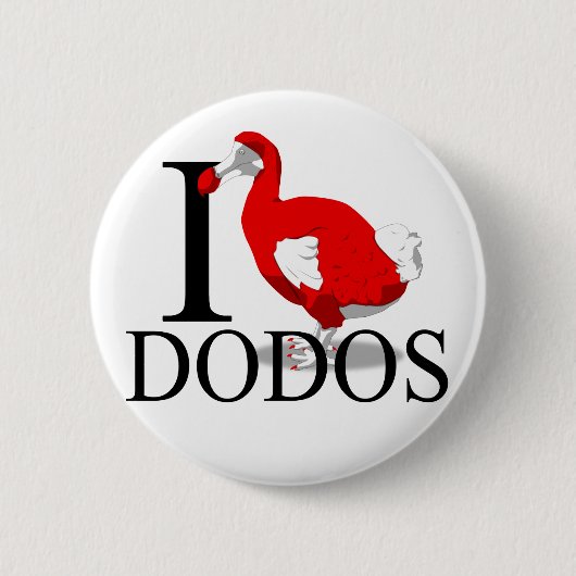 Ik hou van Dodos Buttonnen Ronde Button 5,7 Cm (Voorkant)