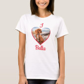 Ik hou van Dog Foto Name Heart T-shirt (Voorkant)