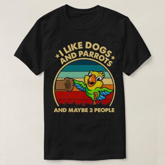 Ik hou van Dog Parrot Funny Dog T-shirt (Design voorkant)
