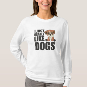 Ik hou van Dogs Cute Boxer Dog Brown T-shirt