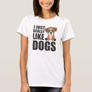 Ik hou van Dogs Cute Boxer Dog Brown T-shirt