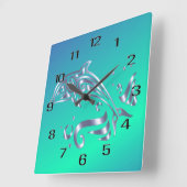 Ik hou van dolfijnen Acrylwandklok Vierkante Klok (Hoek)