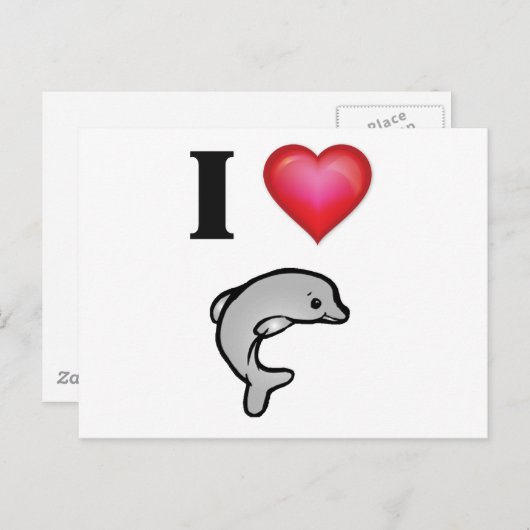 Ik hou van dolfijnen briefkaart (Voorkant / Achterkant)