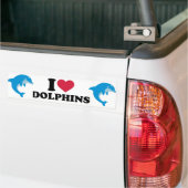 Ik hou van dolfijnen bumpersticker (Op Truck)