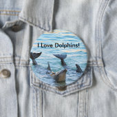 Ik hou van dolfijnen! Dolphin-foto Ronde Button 4,0 Cm (In situ)