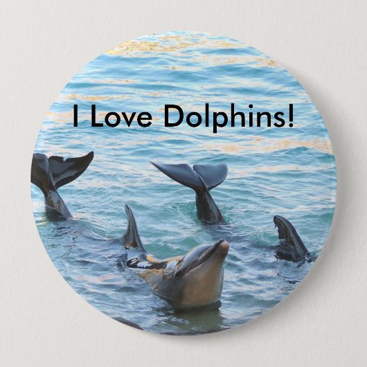 Ik hou van dolfijnen! Dolphin-foto Ronde Button 4,0 Cm (Voorkant)