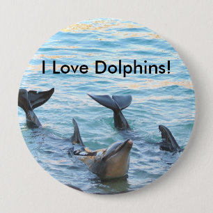 Ik hou van dolfijnen! Dolphin-foto Ronde Button 4,0 Cm