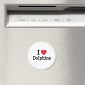 Ik hou van Dolfijnen hart op maat gepersonaliseerd Magneet (Insitu (Vaatwasser))