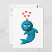 Ik hou van dolfijnen - Ik hou van je Briefkaart (Voorkant / Achterkant)