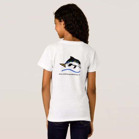 Ik hou van DOLFIJNEN - Ocean Wildlife - Marine blu T-shirt (Achterkant volledig)