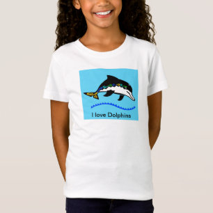 Ik hou van DOLFIJNEN - Ocean Wildlife - Marine blu T-shirt