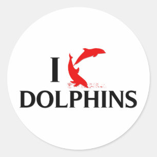 Ik hou van dolfijnen ronde sticker