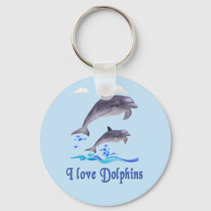 Ik hou van dolfijnen sleutelhanger
