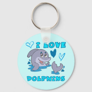 Ik hou van dolfijnen sleutelhanger