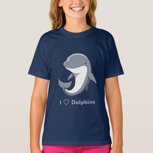 Ik hou van dolfijnenspoeltjes t-shirt (Voorkant)