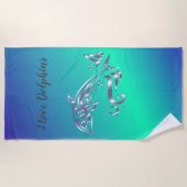 Ik hou van Dolphins Beach Towel Strandlaken (Voorkant)